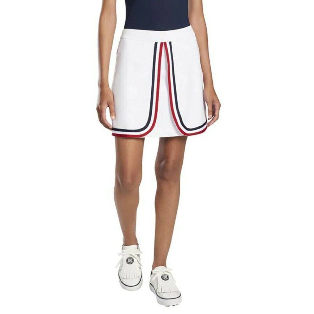 G/Fore Grosgrain Split Front Skort Size 2 Red White Blue Womens Golf Skirt NEW